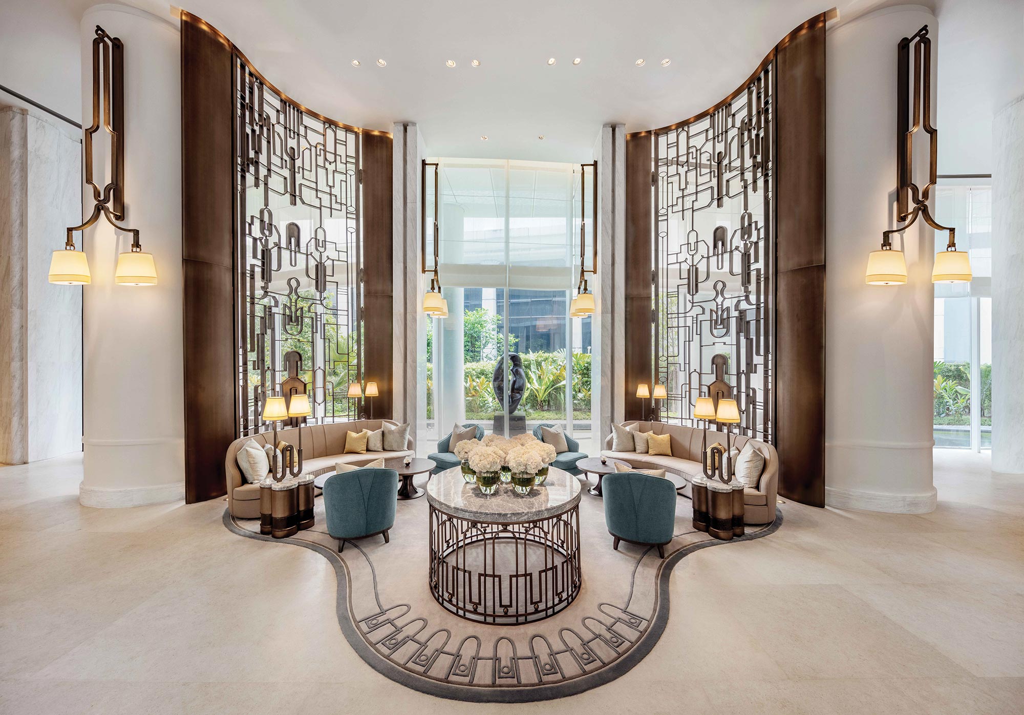 Luxury Couches in the Waldorf Astoria Bangkok Lobby