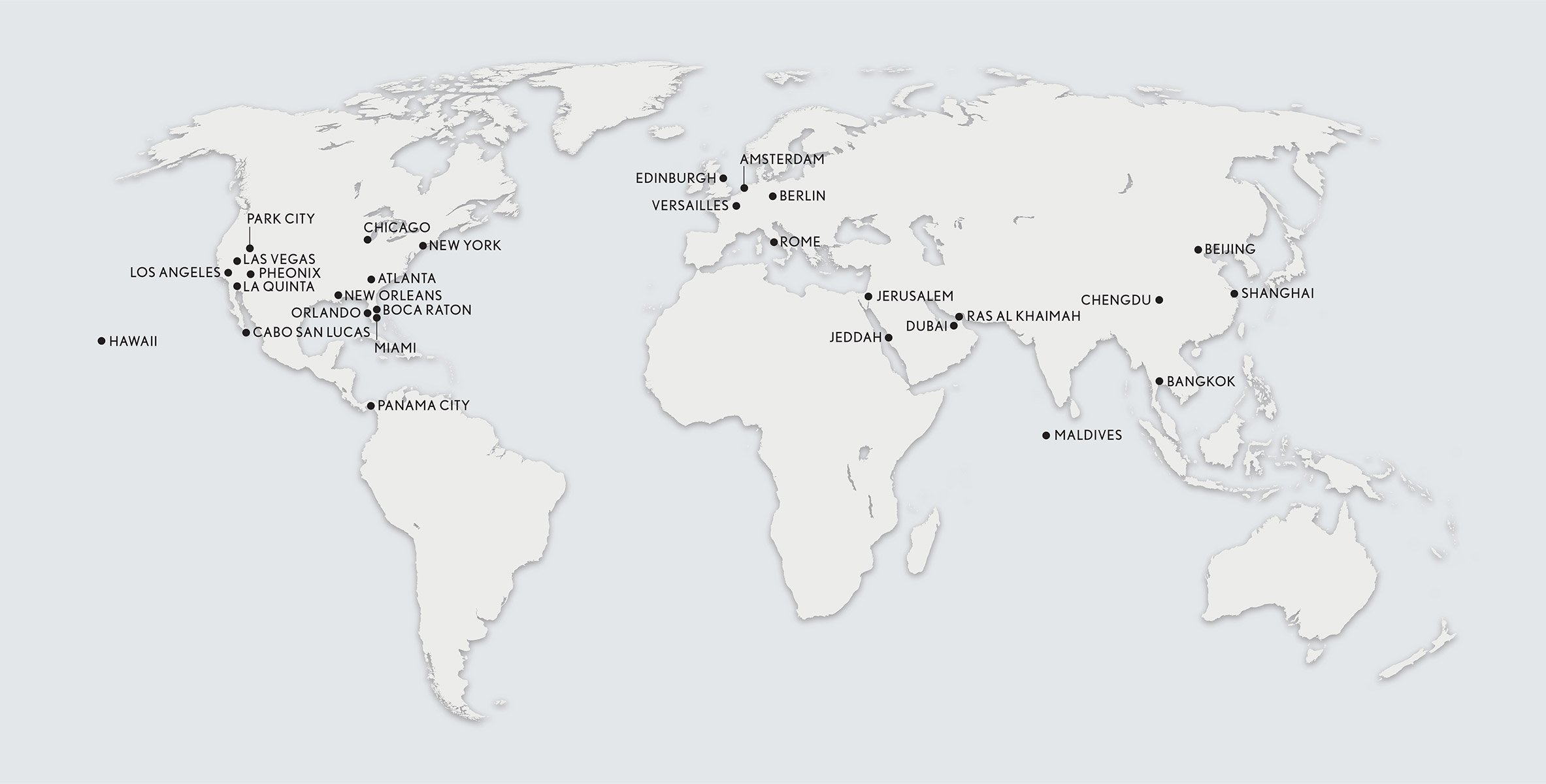 Map of the Waldorf Astoria Hotels Around the World